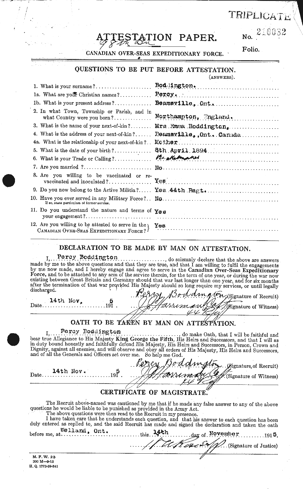Personnel Records of the First World War - CEF 245251a
