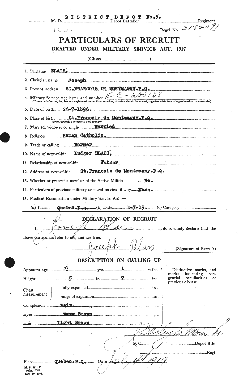 Personnel Records of the First World War - CEF 245458a