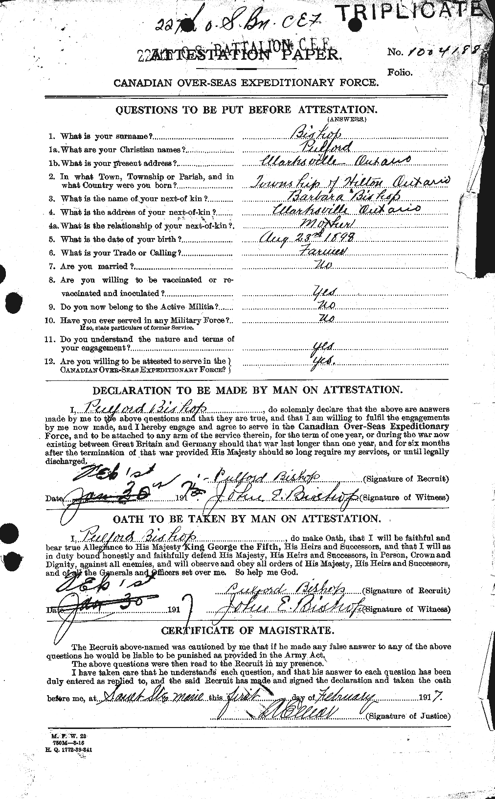 Personnel Records of the First World War - CEF 245574a