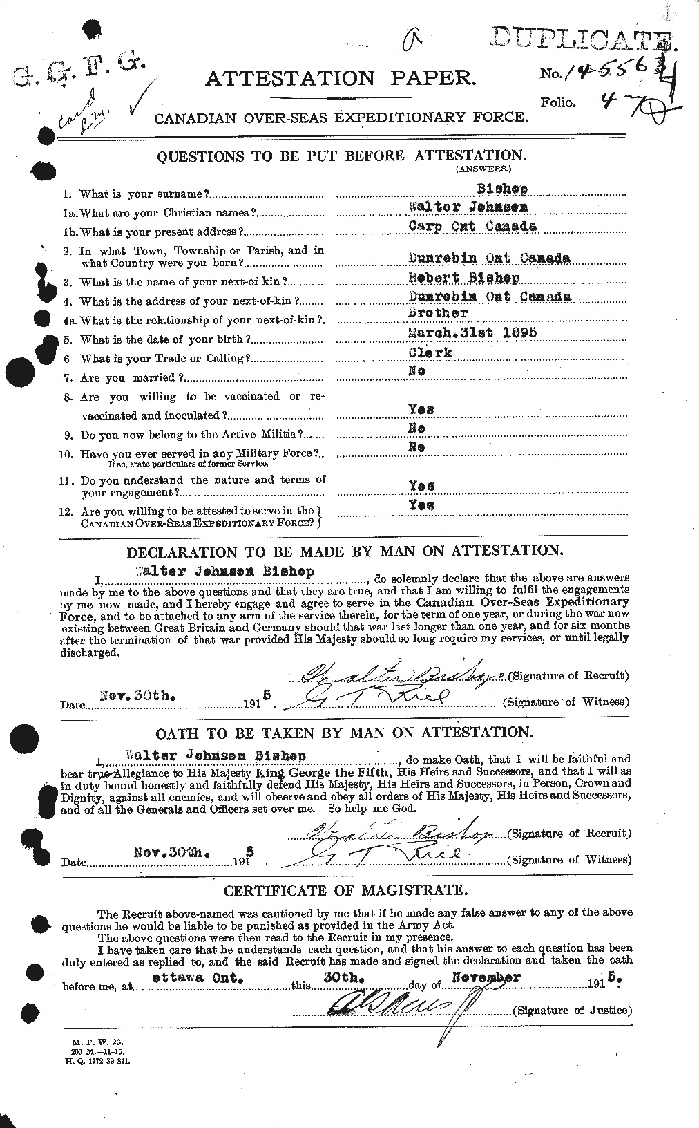 Personnel Records of the First World War - CEF 245622a