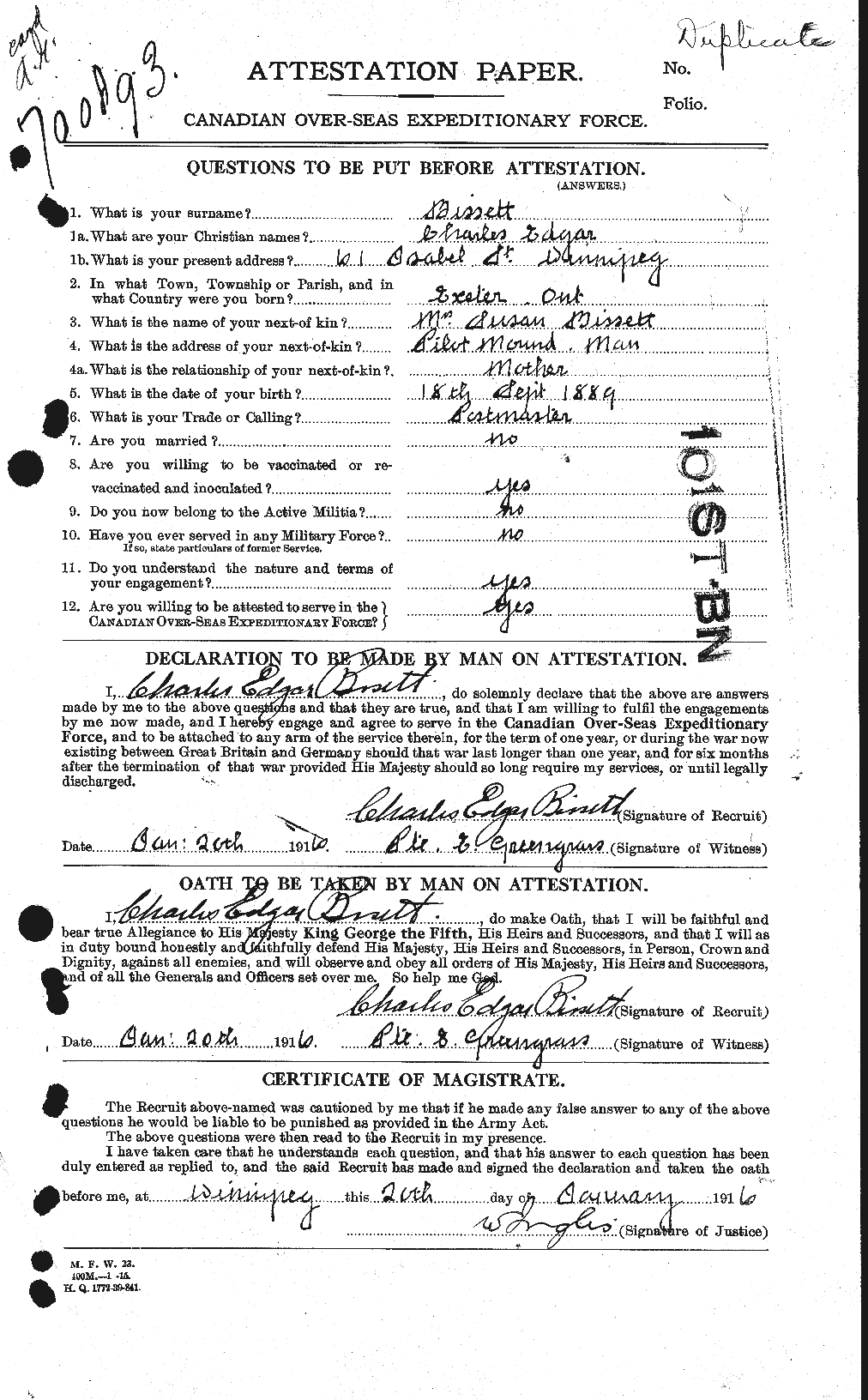 Personnel Records of the First World War - CEF 245752a