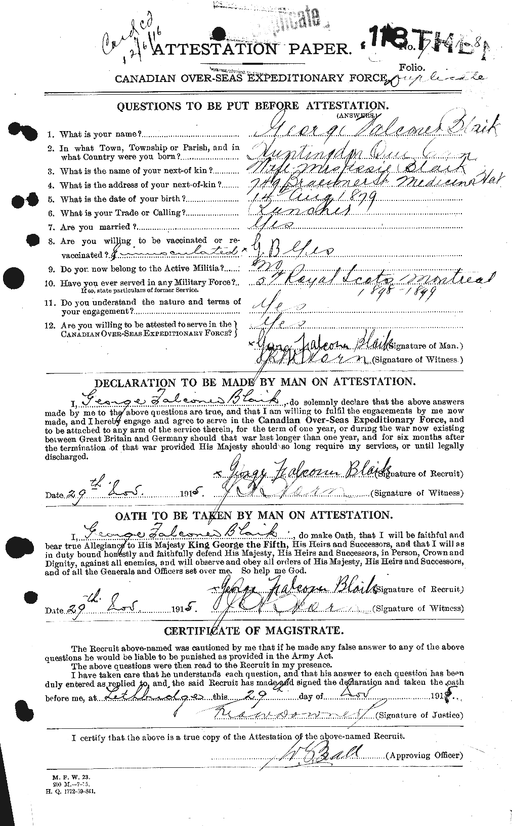 Personnel Records of the First World War - CEF 245958a