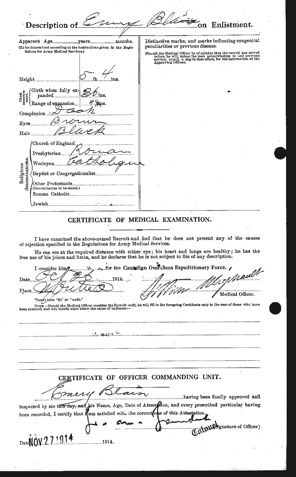 Personnel Records of the First World War - CEF 246001b