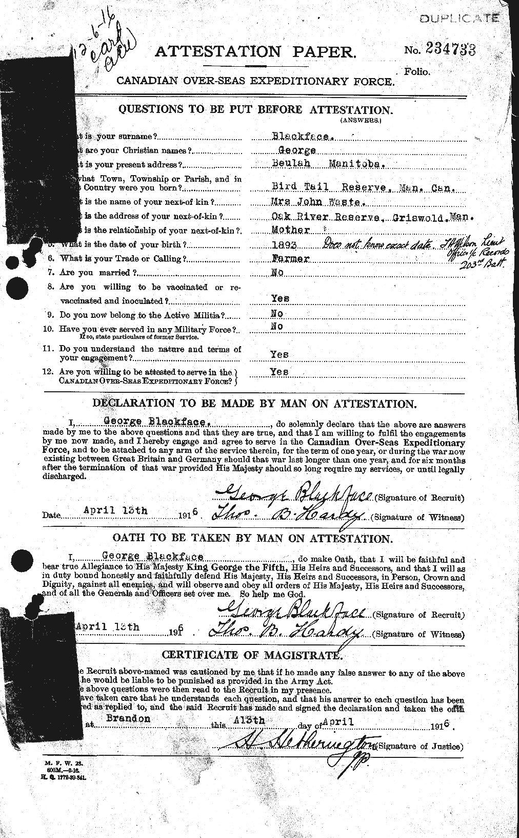 Personnel Records of the First World War - CEF 246460a