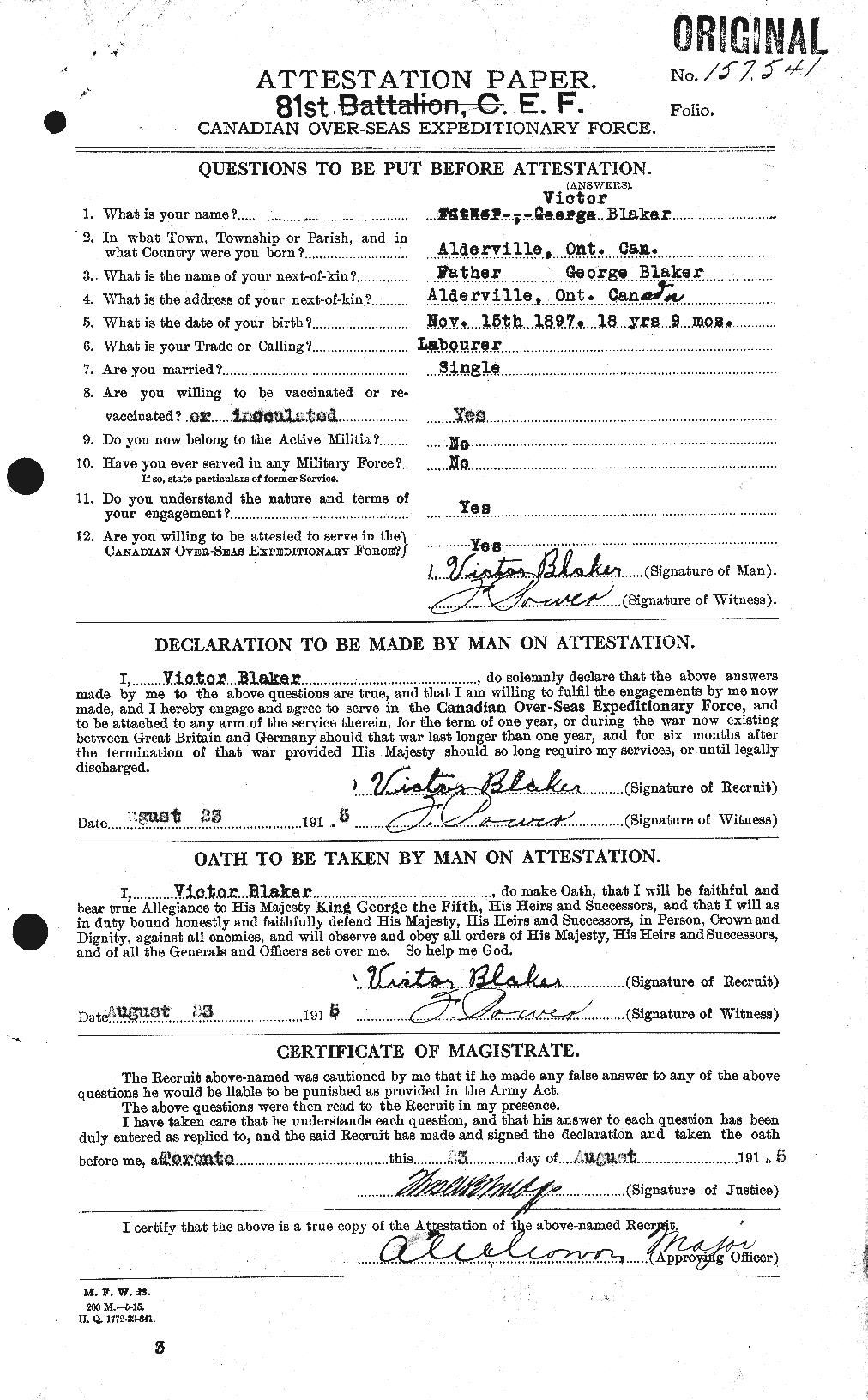 Personnel Records of the First World War - CEF 246737a