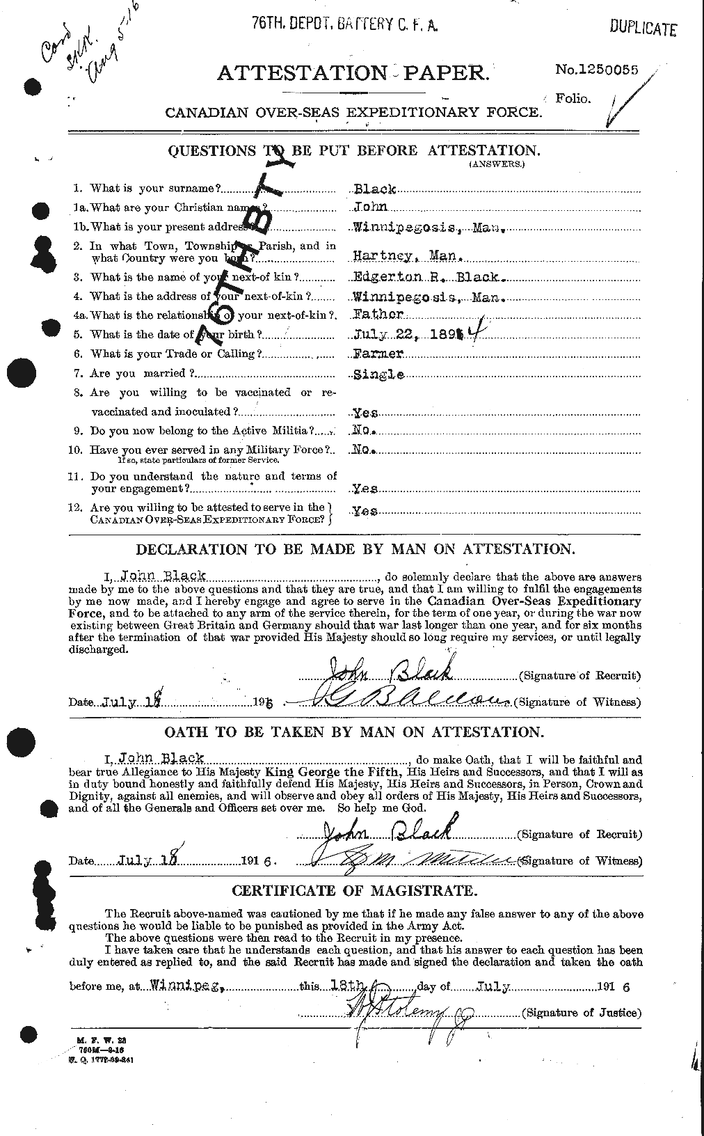 Personnel Records of the First World War - CEF 246899a