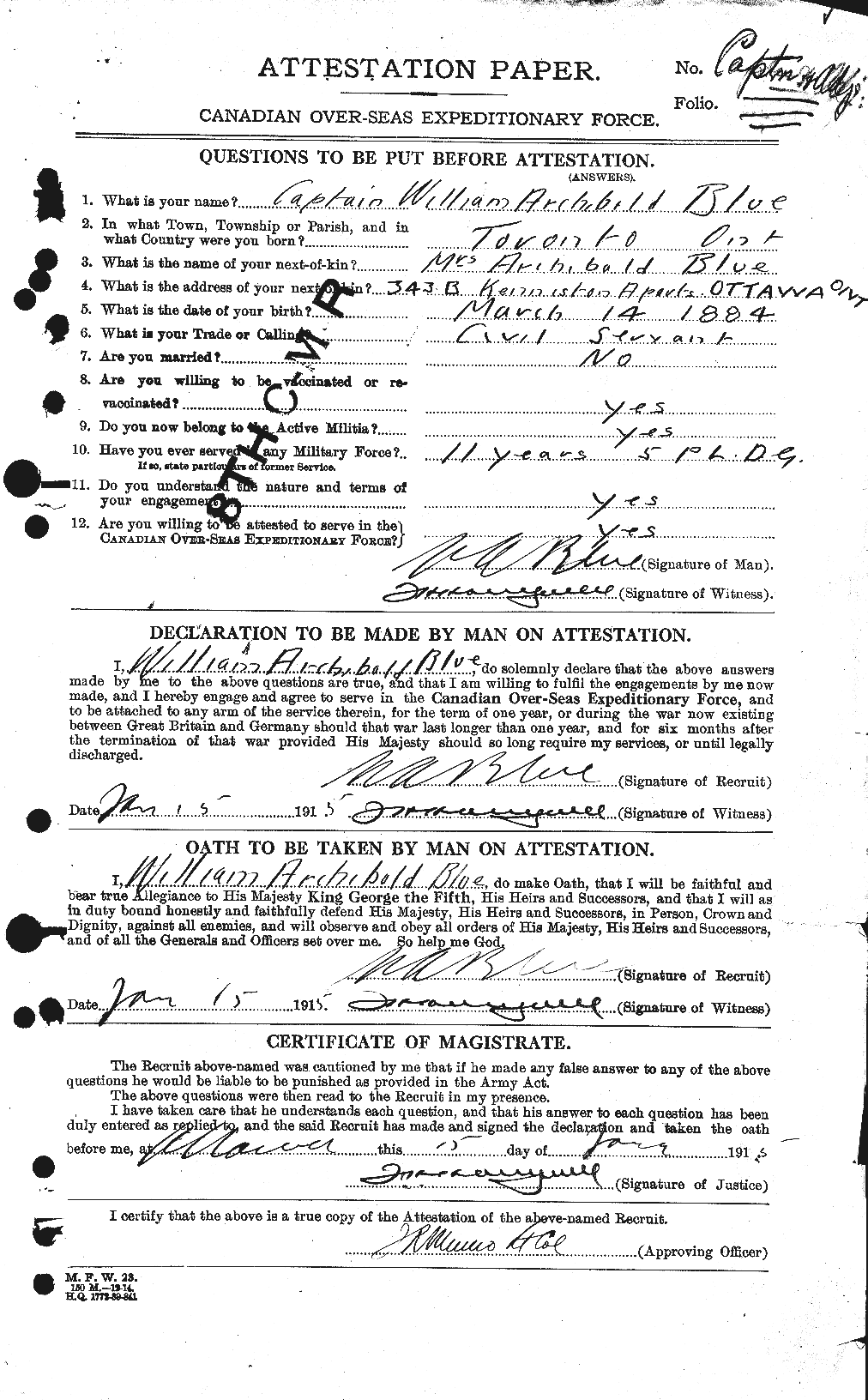 Personnel Records of the First World War - CEF 247157a