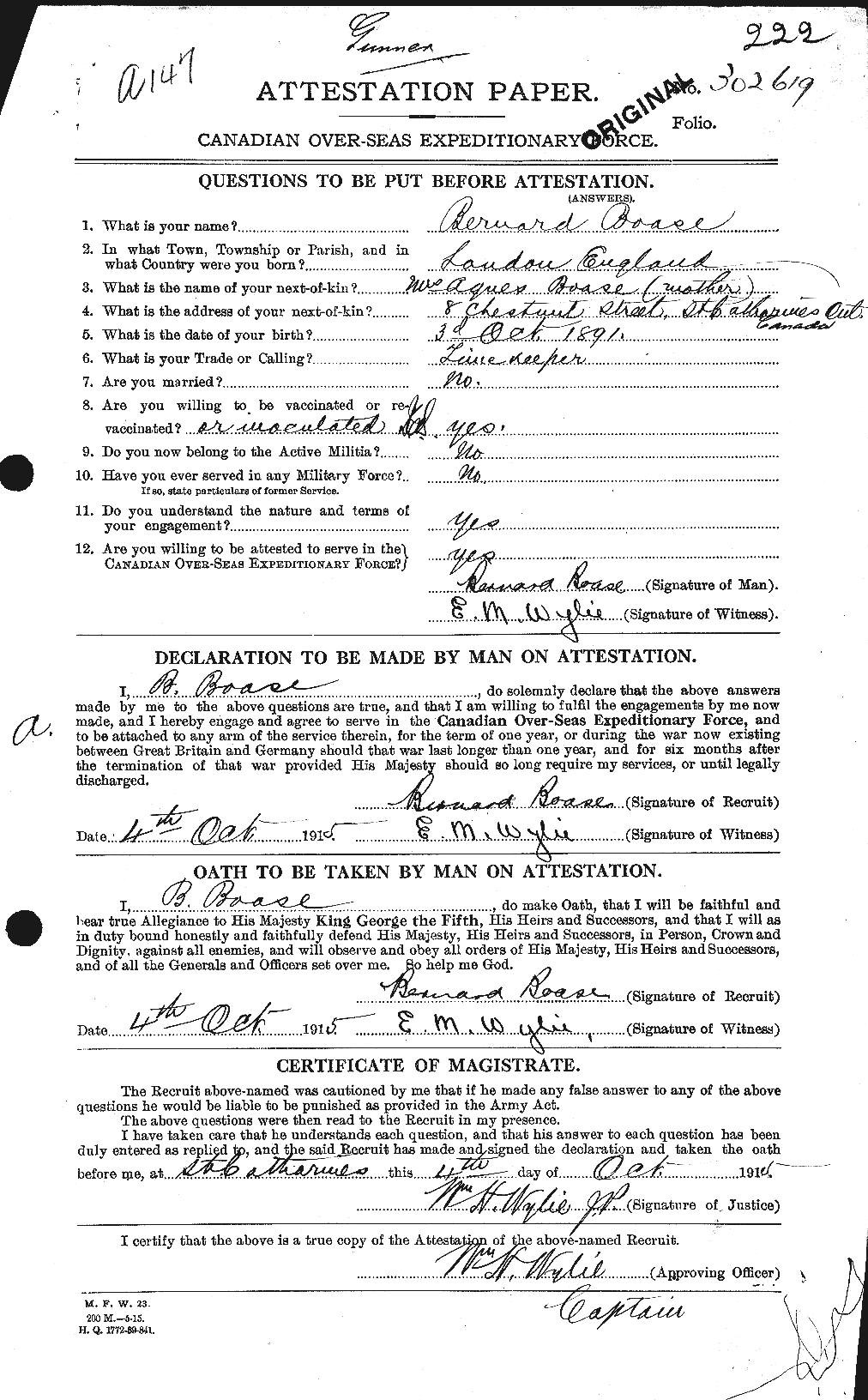 Personnel Records of the First World War - CEF 247250a