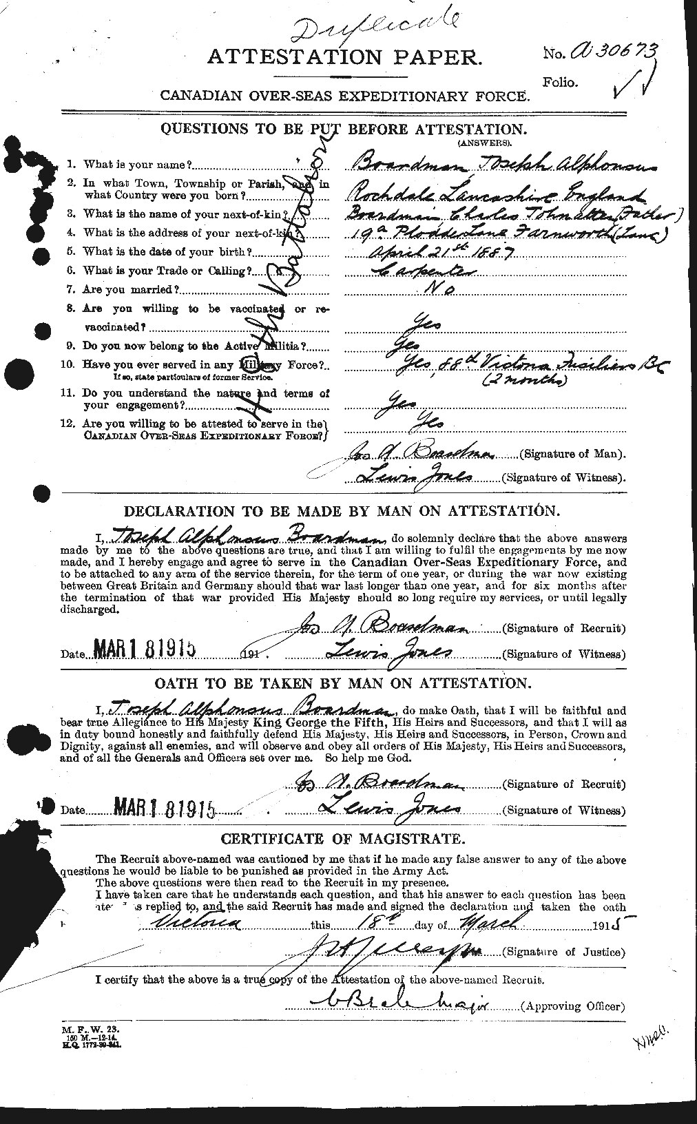 Personnel Records of the First World War - CEF 247259a