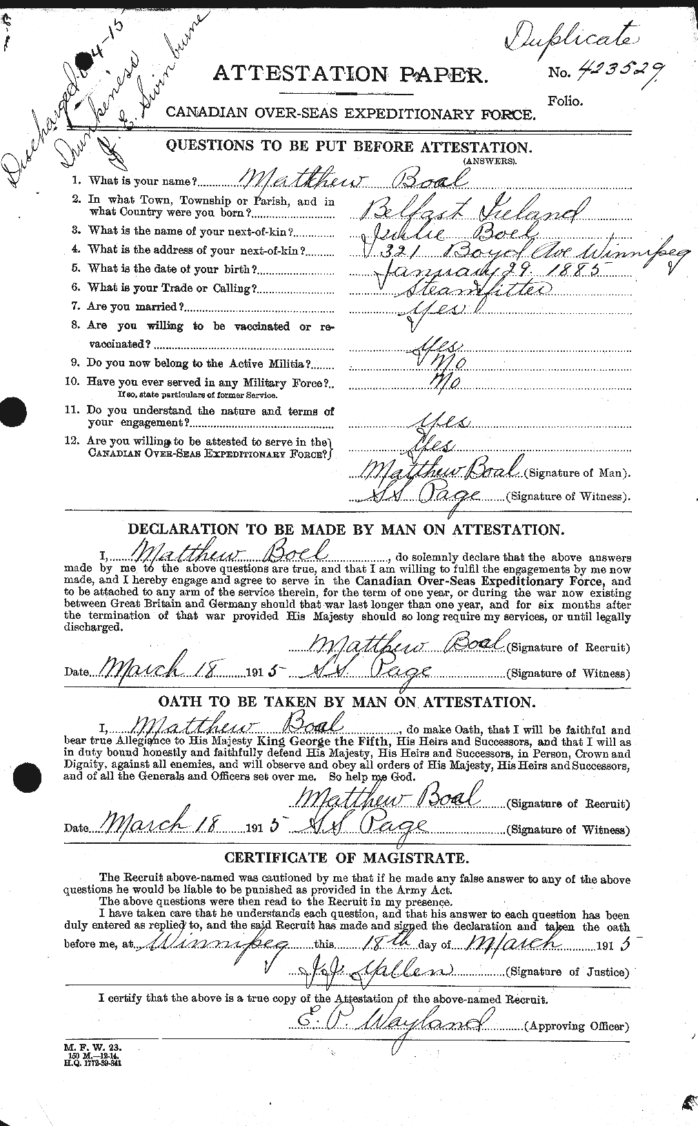 Personnel Records of the First World War - CEF 247301a