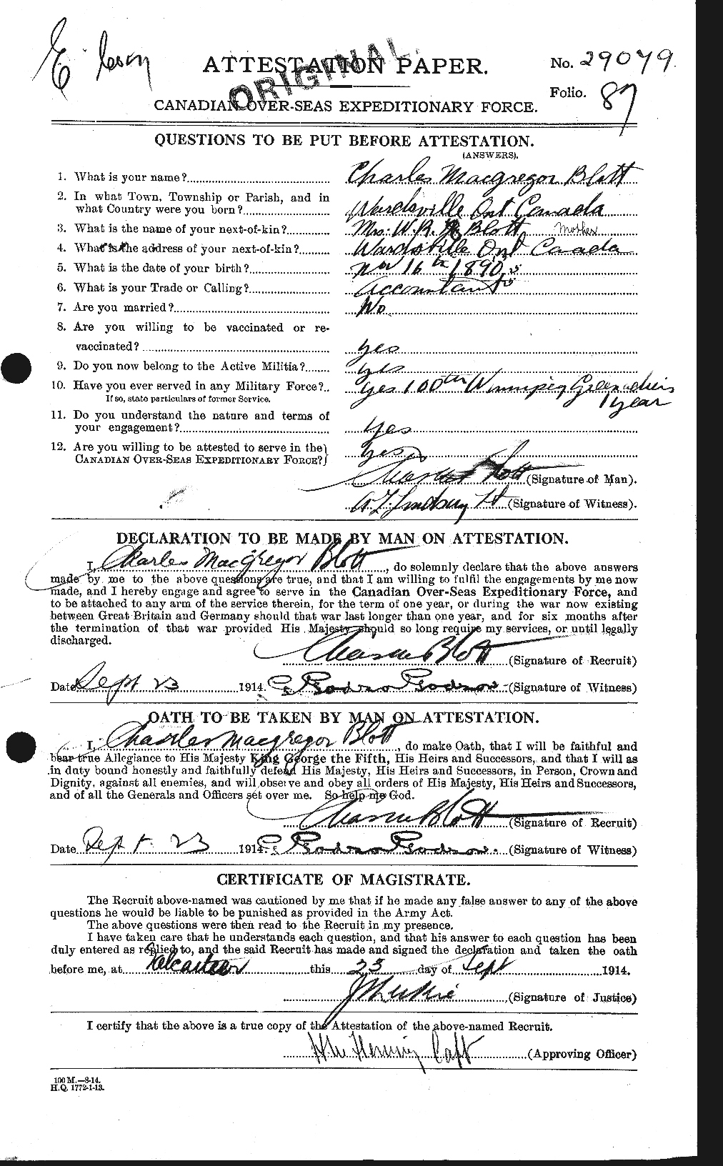 Personnel Records of the First World War - CEF 247364a