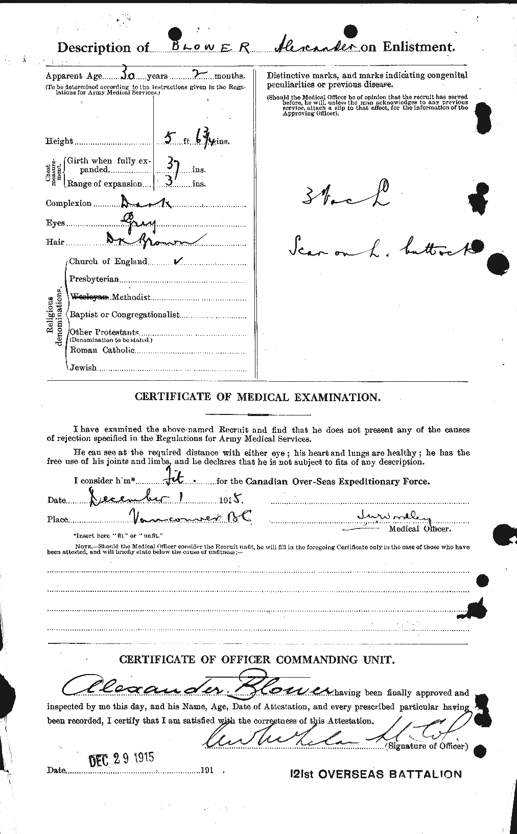Dossiers du Personnel de la Première Guerre mondiale - CEC 247431b