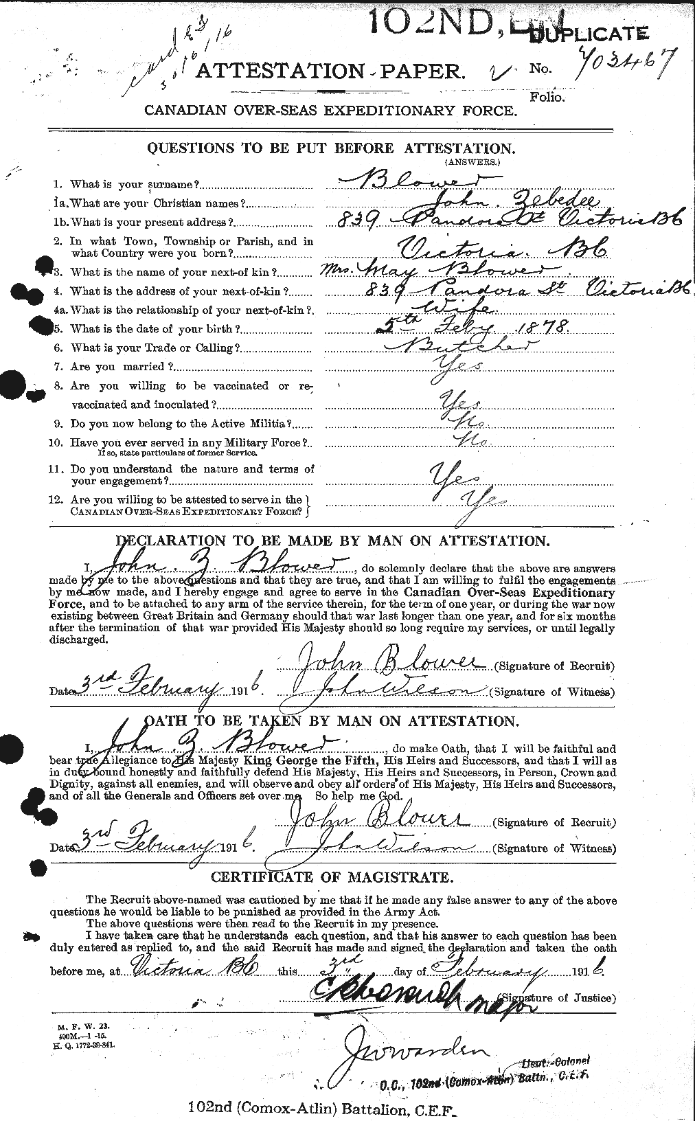 Personnel Records of the First World War - CEF 247439a