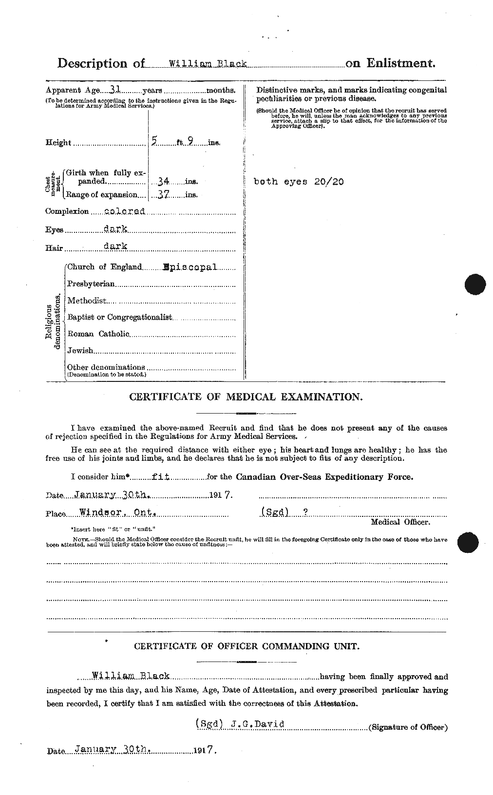 Dossiers du Personnel de la Première Guerre mondiale - CEC 247657b