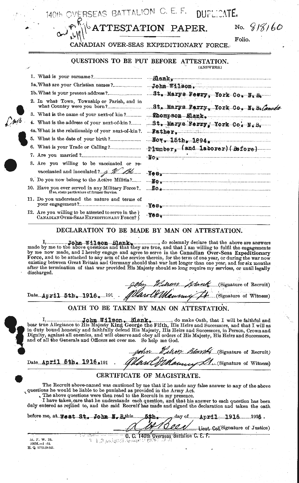 Personnel Records of the First World War - CEF 247753a