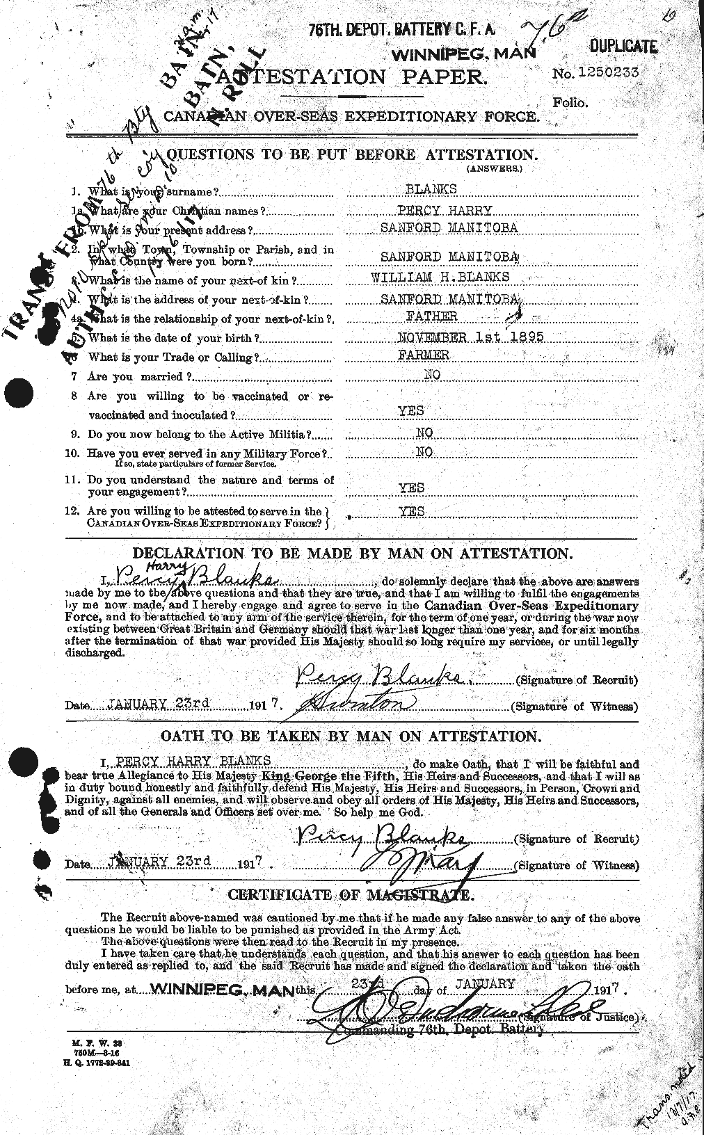 Personnel Records of the First World War - CEF 247760a