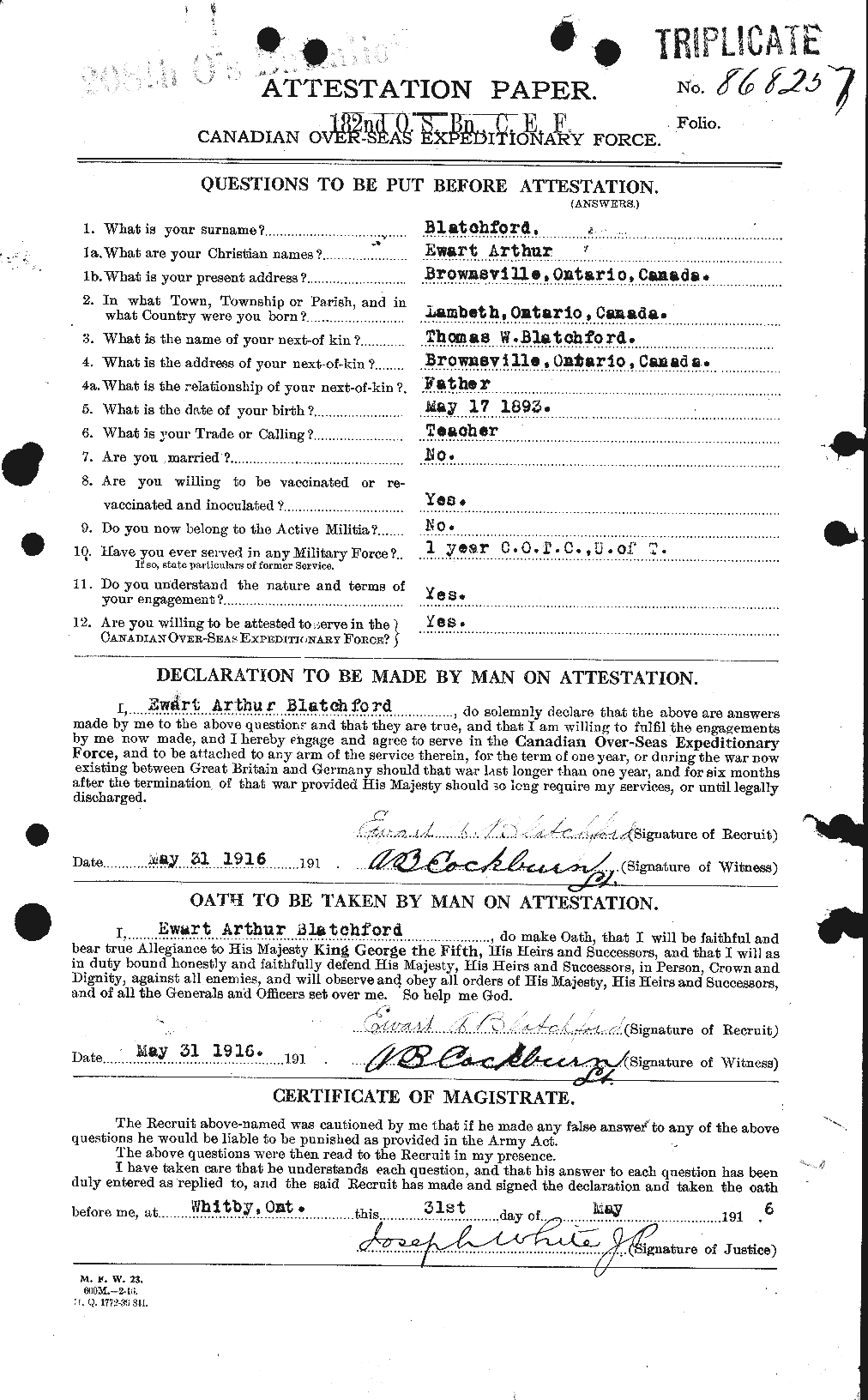 Personnel Records of the First World War - CEF 247798a