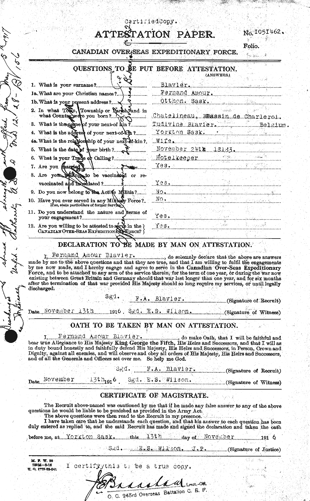 Personnel Records of the First World War - CEF 247834a