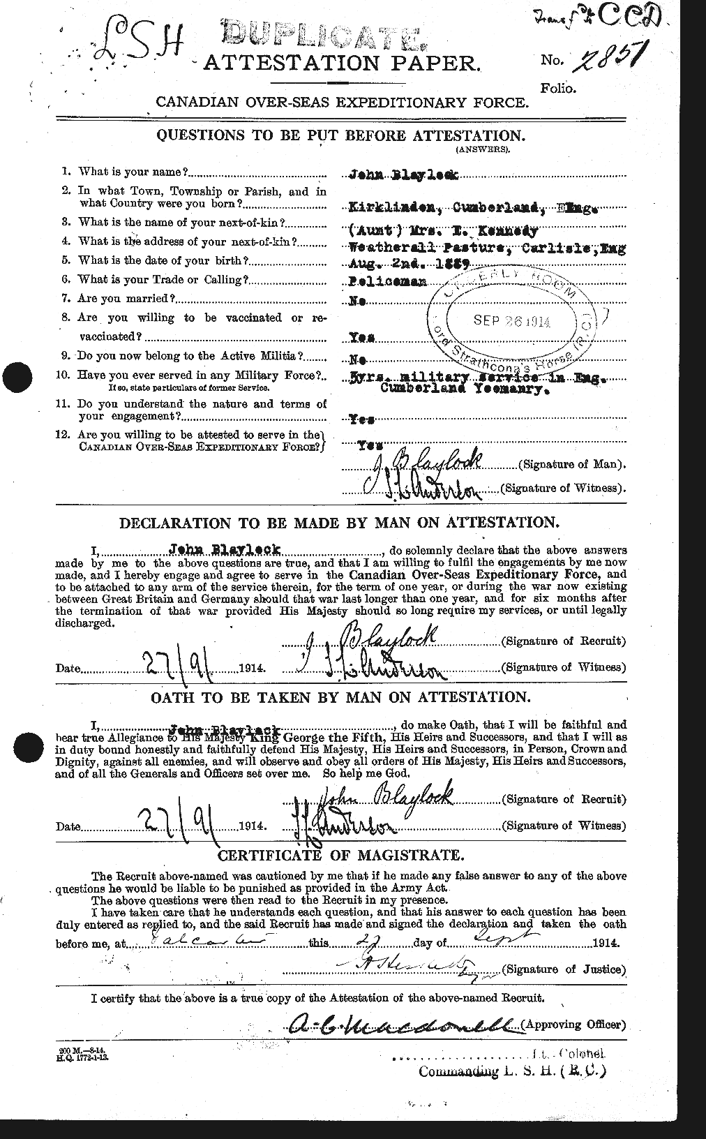 Personnel Records of the First World War - CEF 247854a