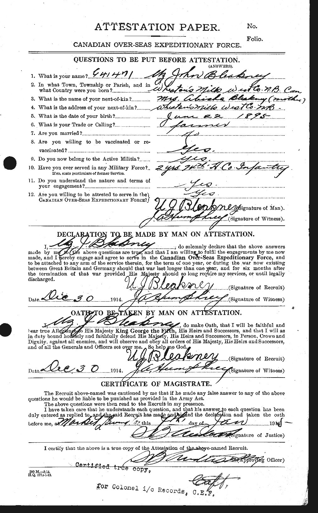 Personnel Records of the First World War - CEF 247898a