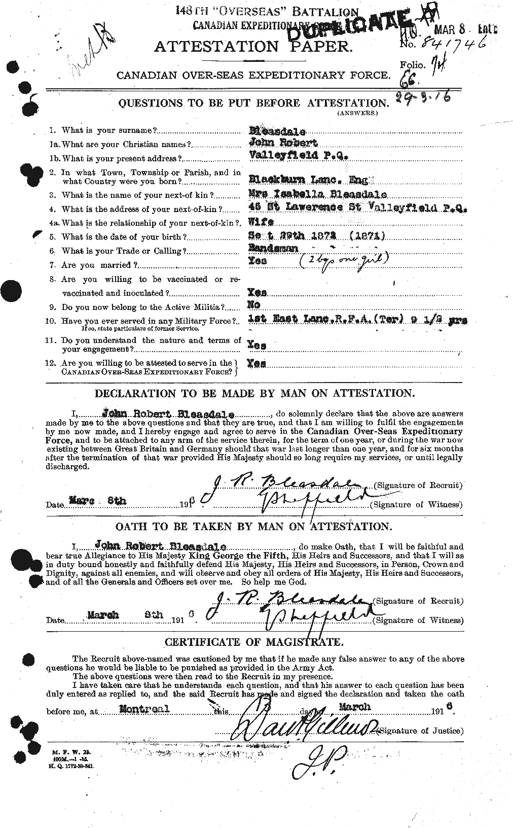 Personnel Records of the First World War - CEF 247914a