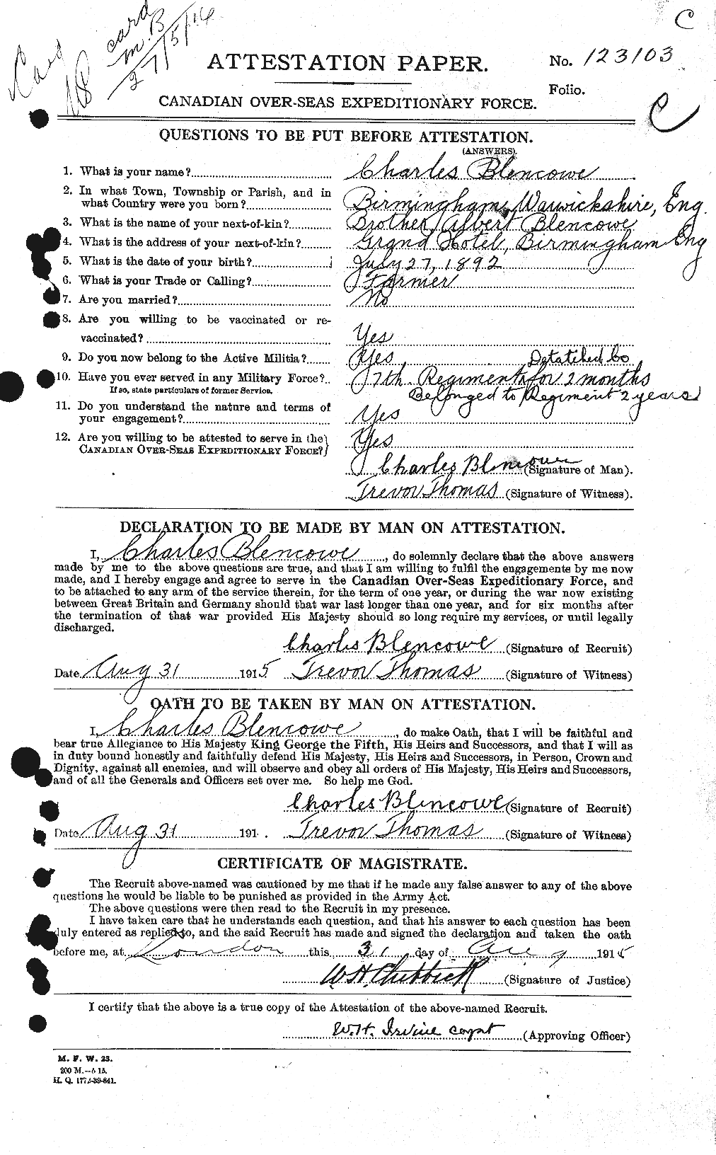 Personnel Records of the First World War - CEF 247955a
