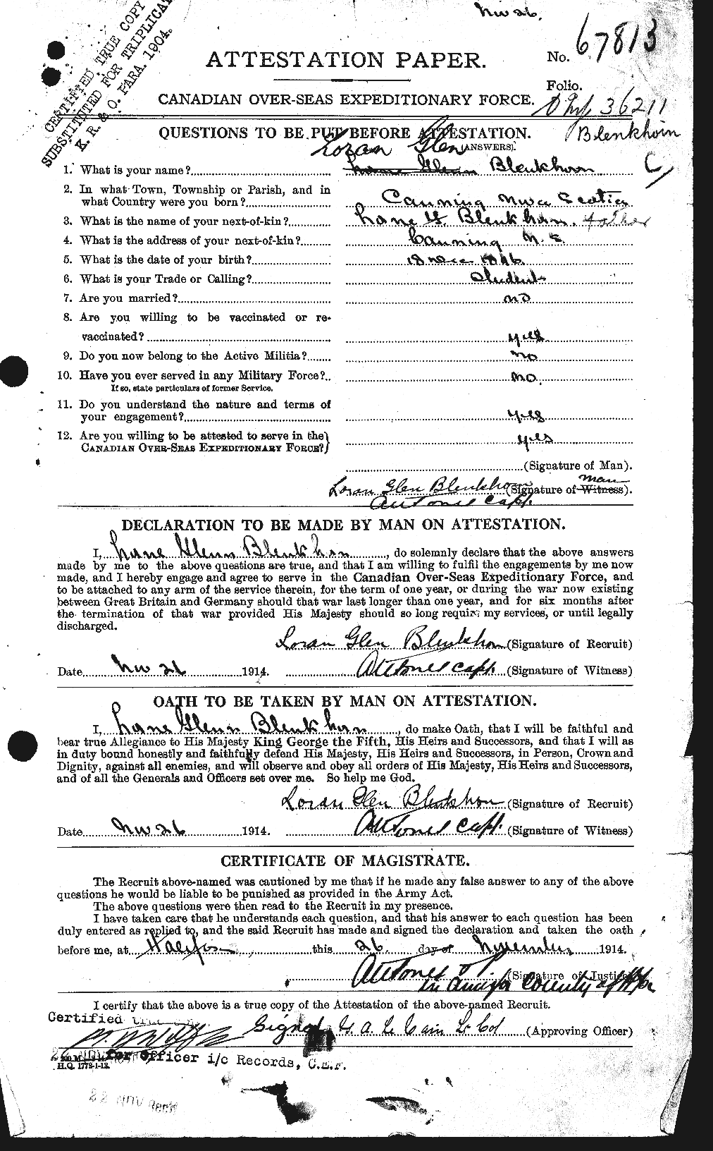 Personnel Records of the First World War - CEF 247975a