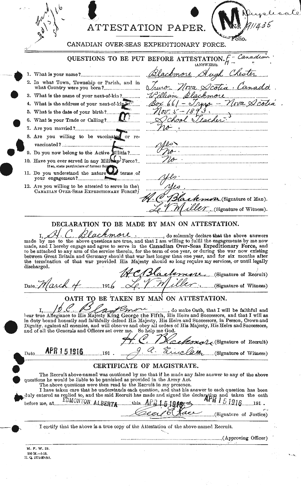 Personnel Records of the First World War - CEF 248377a