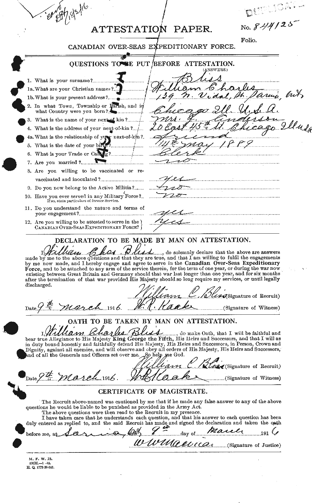 Personnel Records of the First World War - CEF 248380a