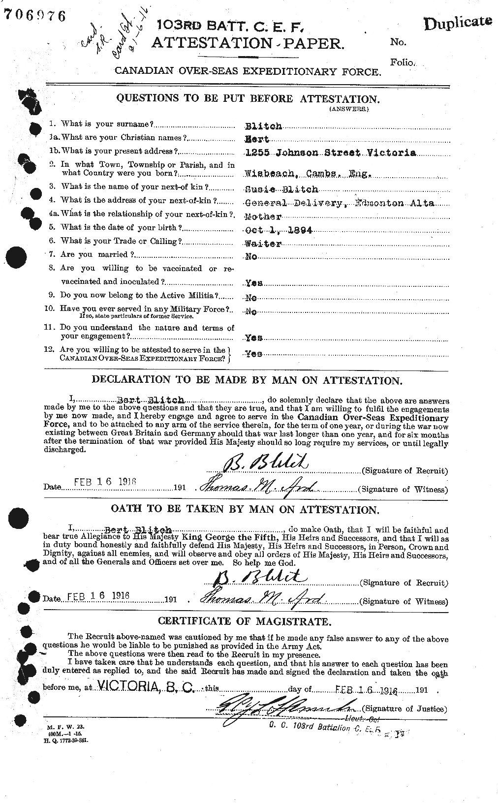 Personnel Records of the First World War - CEF 248388a