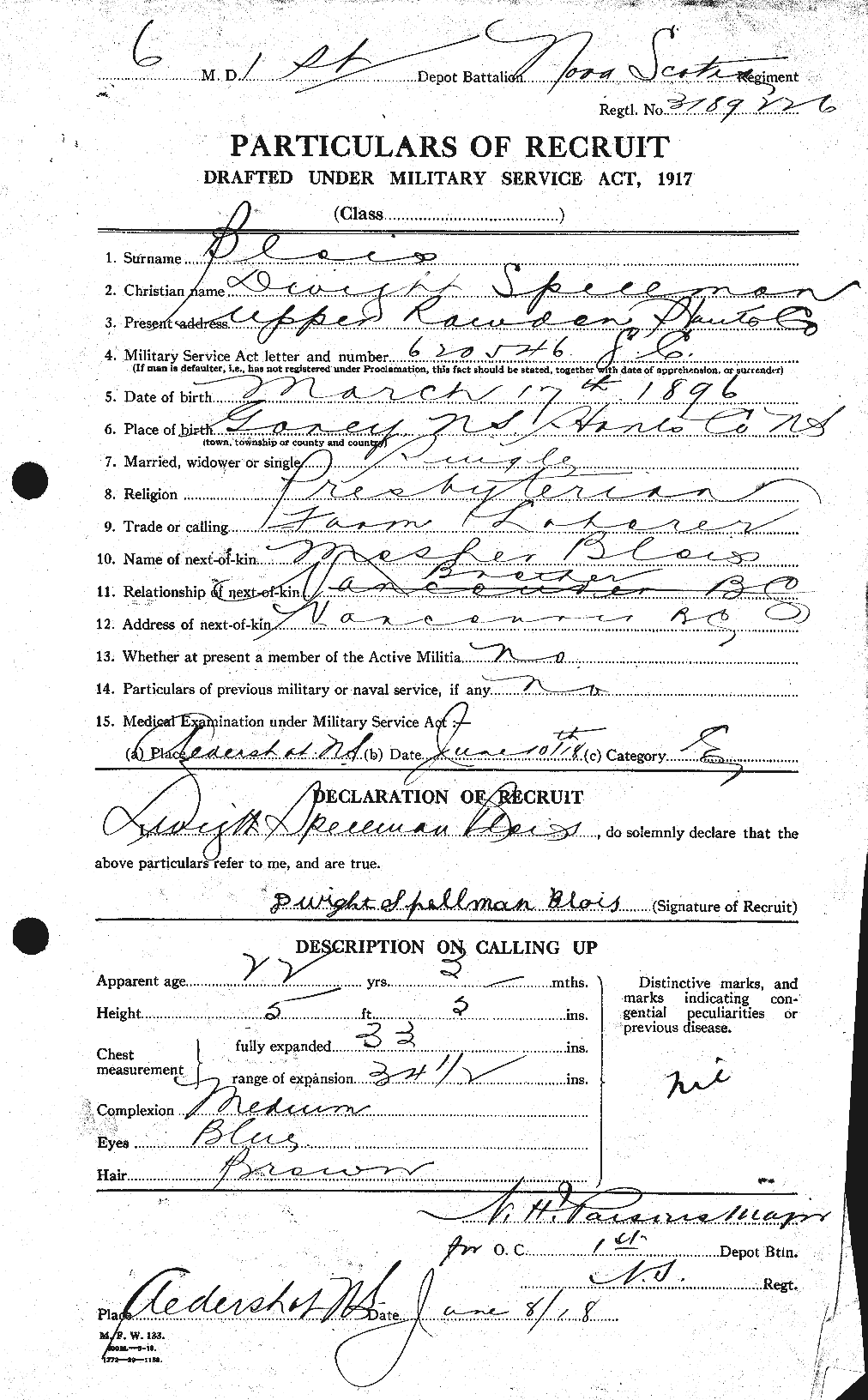 Personnel Records of the First World War - CEF 248447a