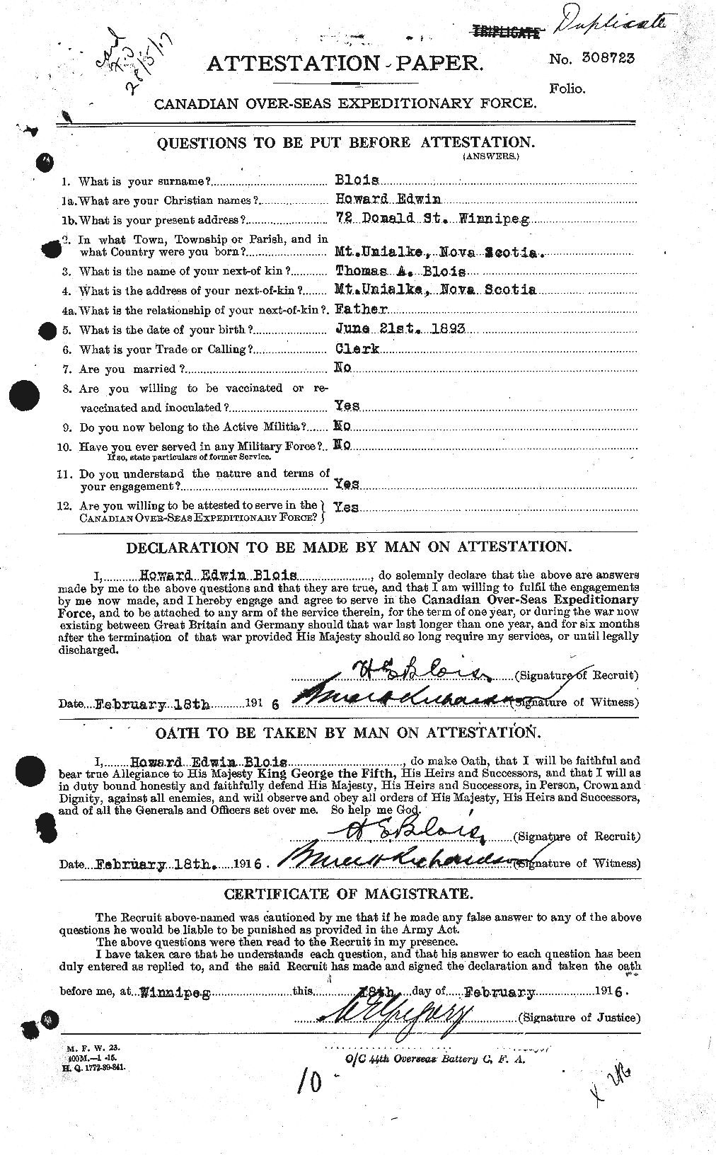 Personnel Records of the First World War - CEF 248452a