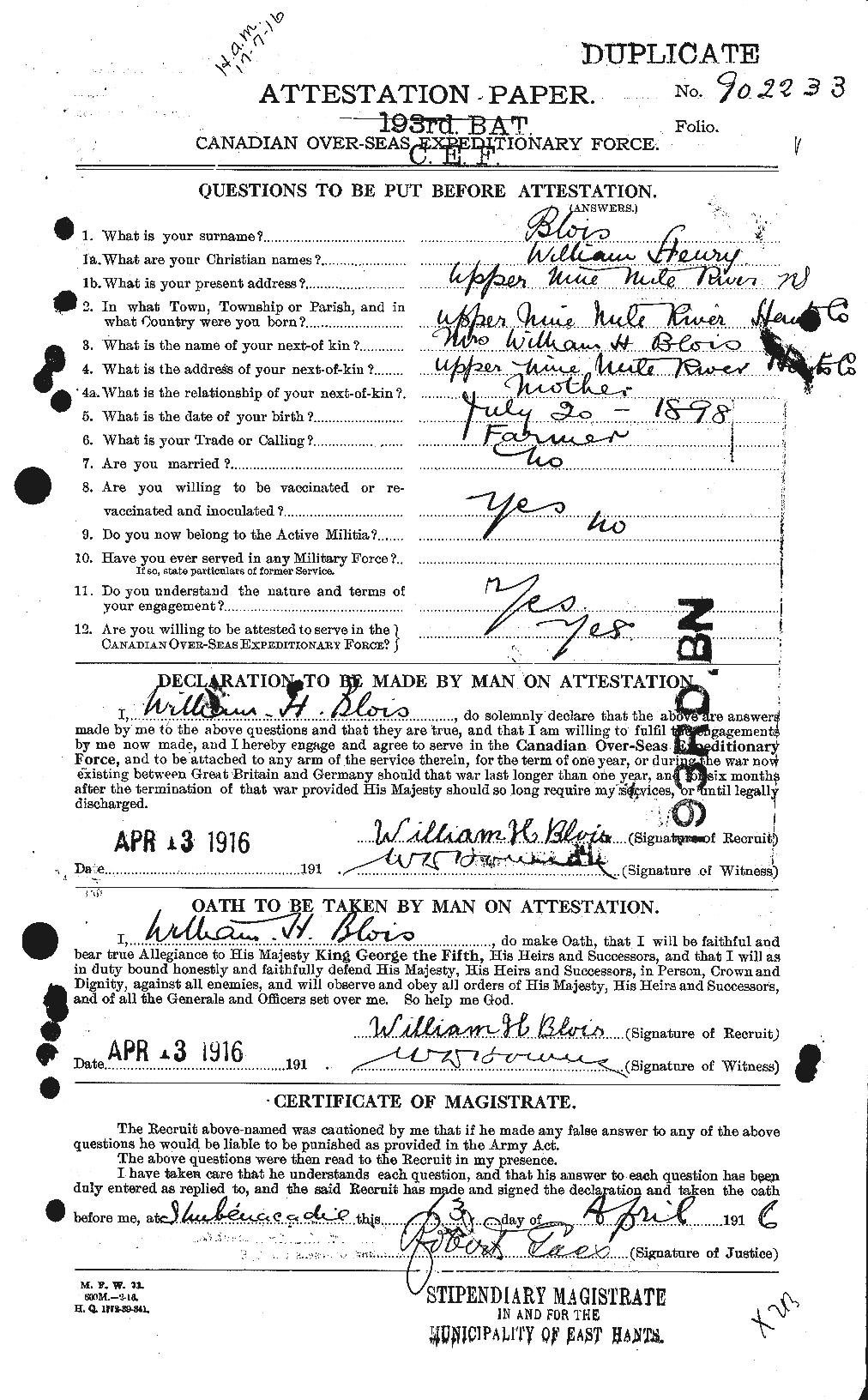 Personnel Records of the First World War - CEF 248455a