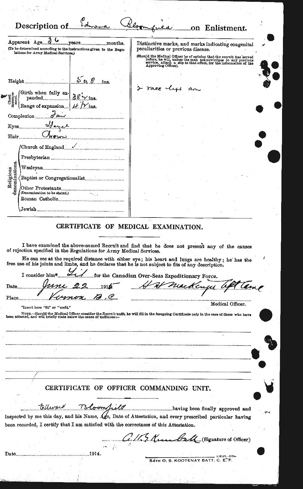 Dossiers du Personnel de la Première Guerre mondiale - CEC 248469b