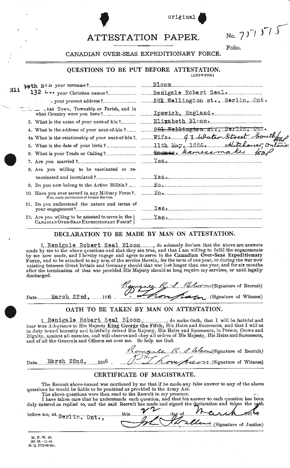 Personnel Records of the First World War - CEF 248572a
