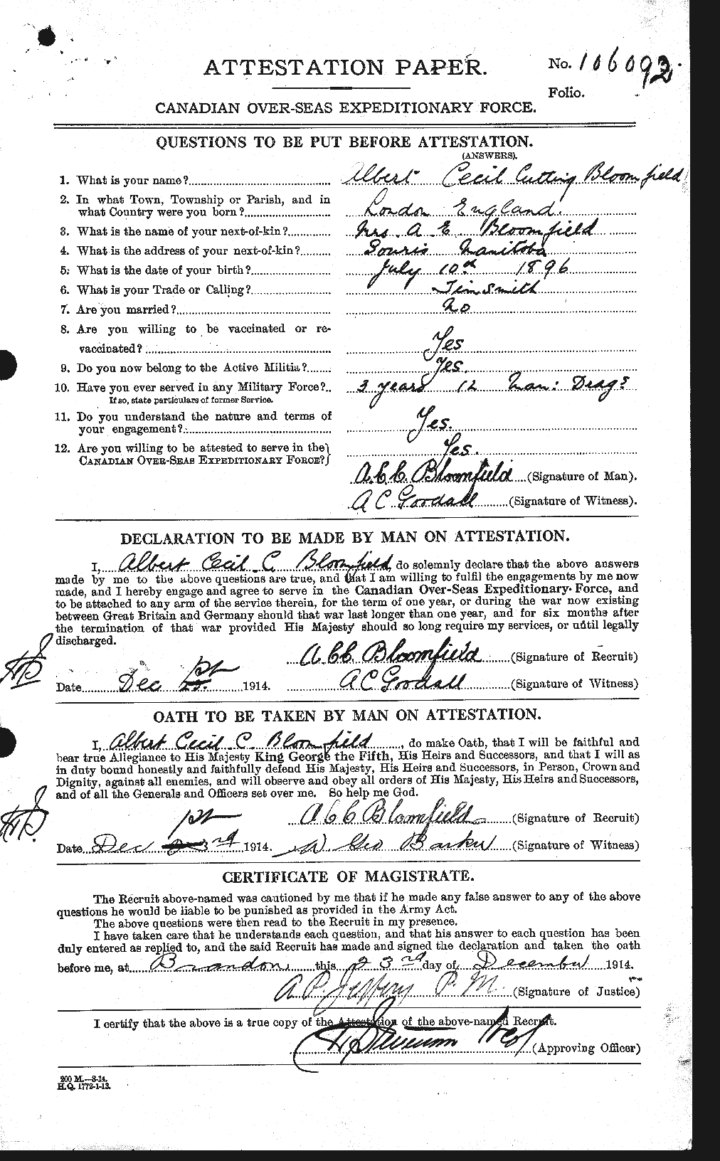 Personnel Records of the First World War - CEF 248599a