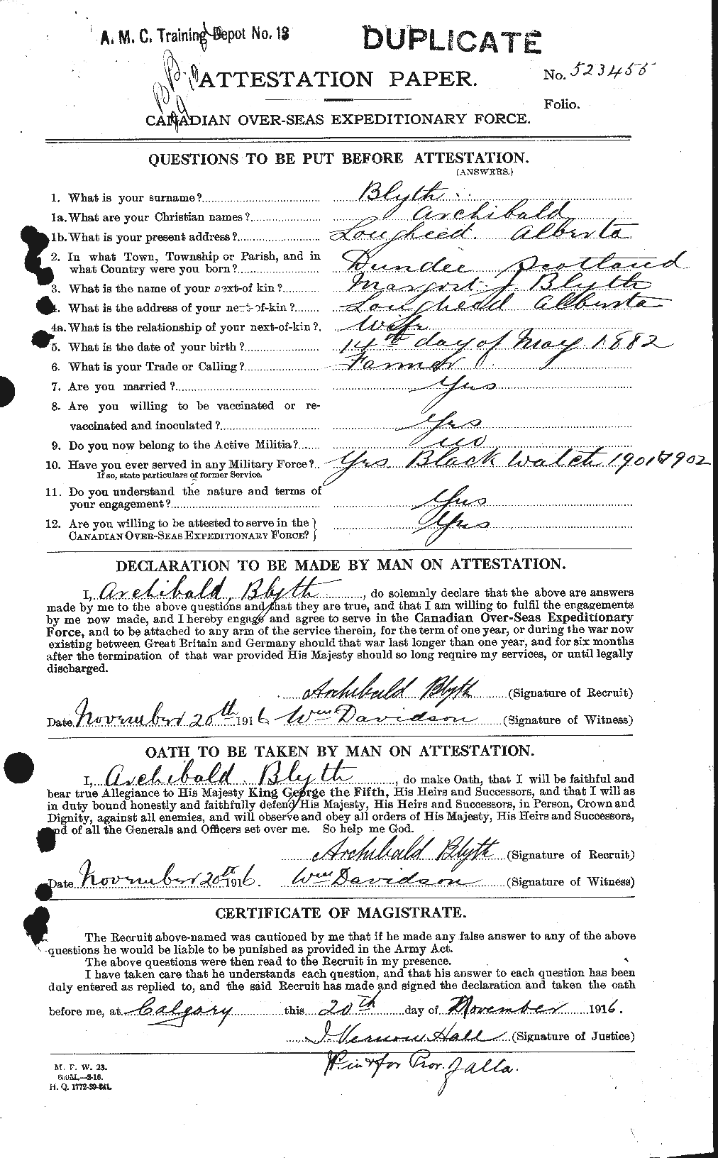 Personnel Records of the First World War - CEF 249073a