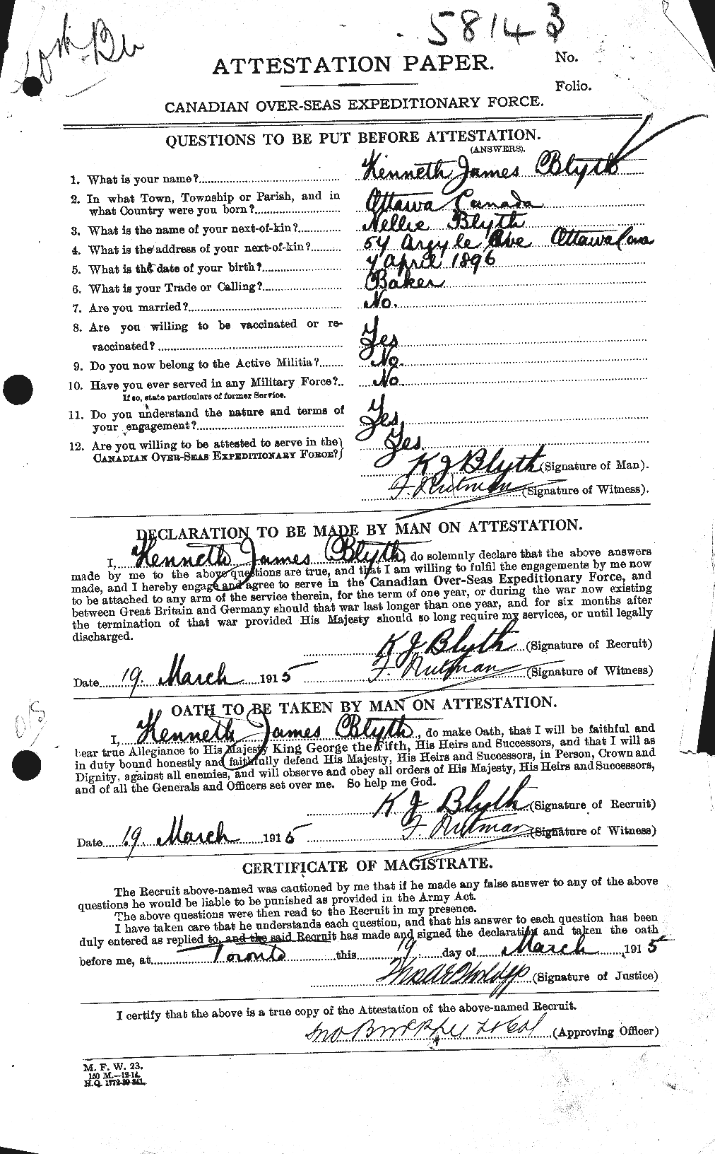 Personnel Records of the First World War - CEF 249092a