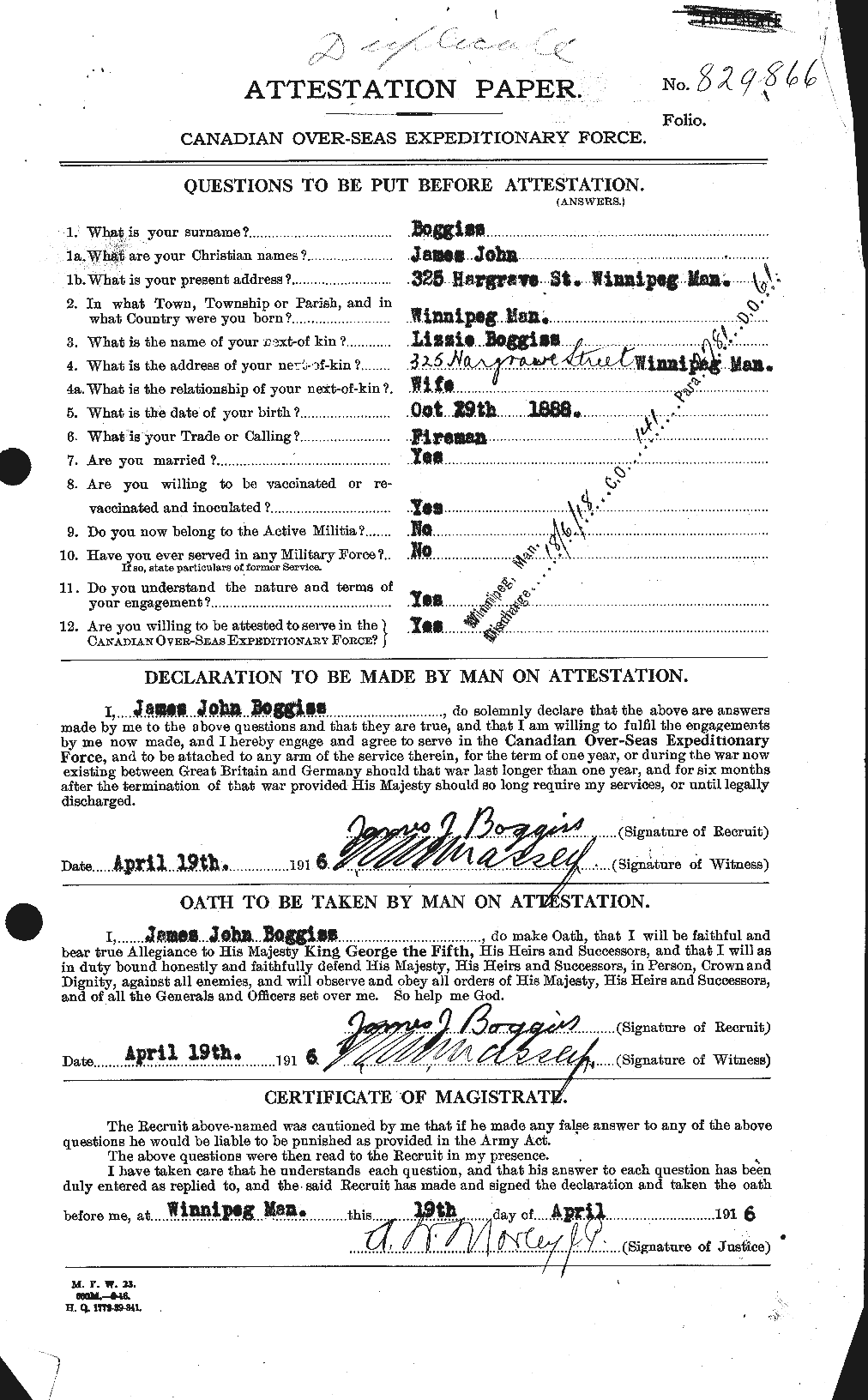 Personnel Records of the First World War - CEF 249244a