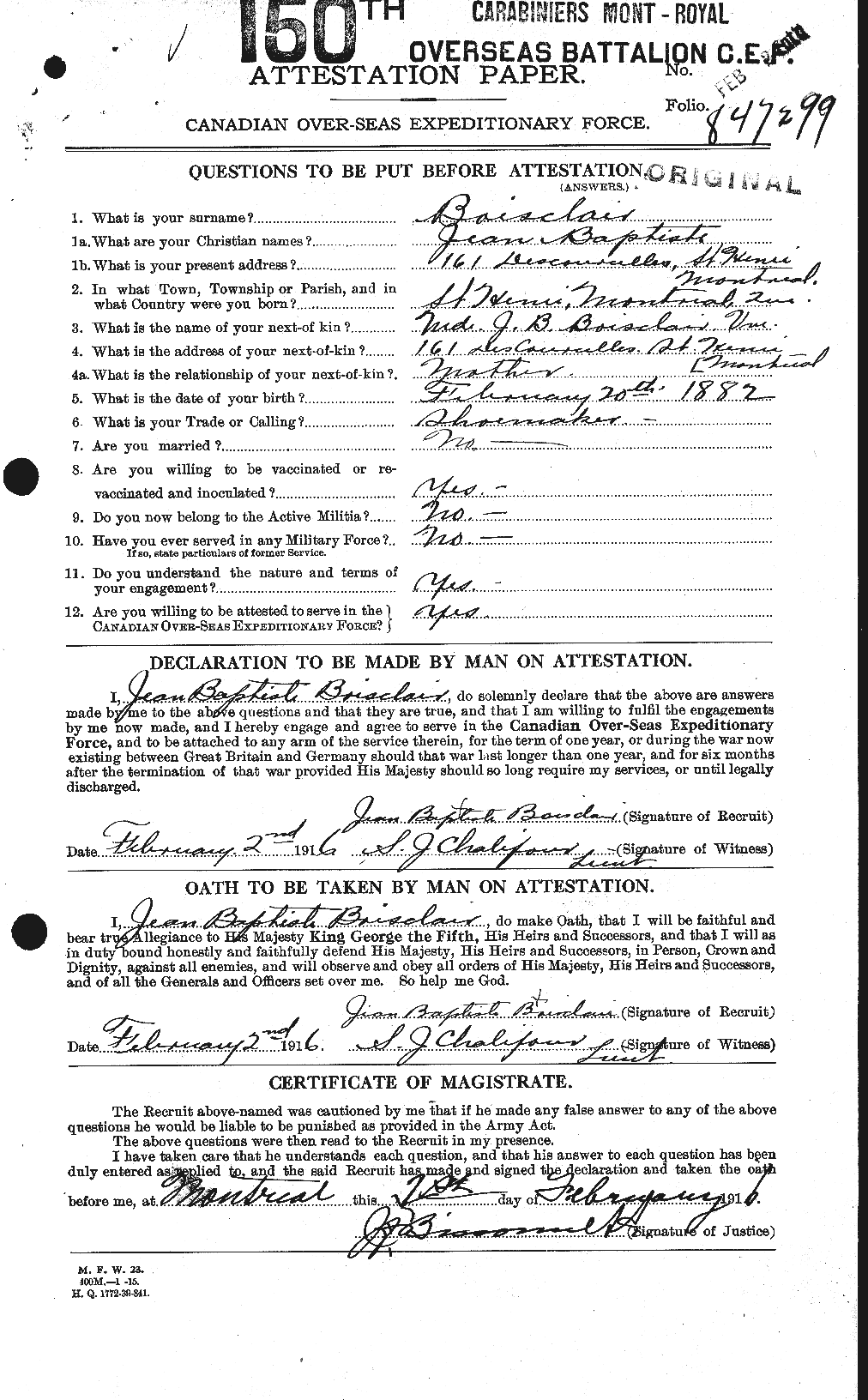 Personnel Records of the First World War - CEF 249393a