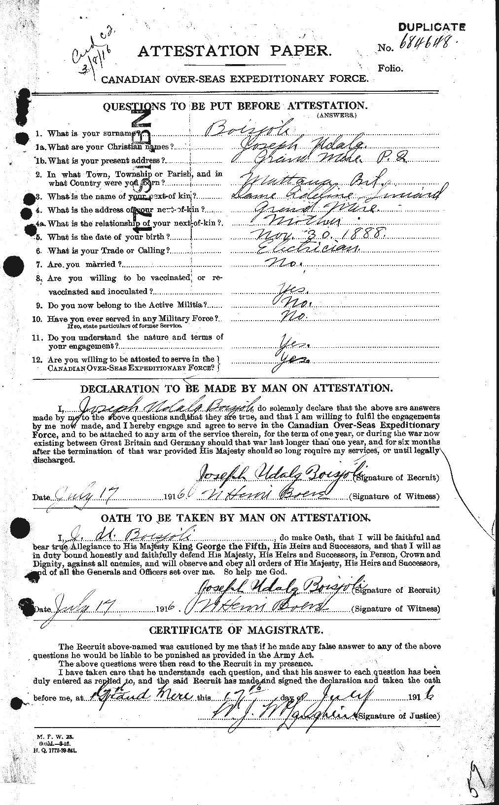 Personnel Records of the First World War - CEF 249408a