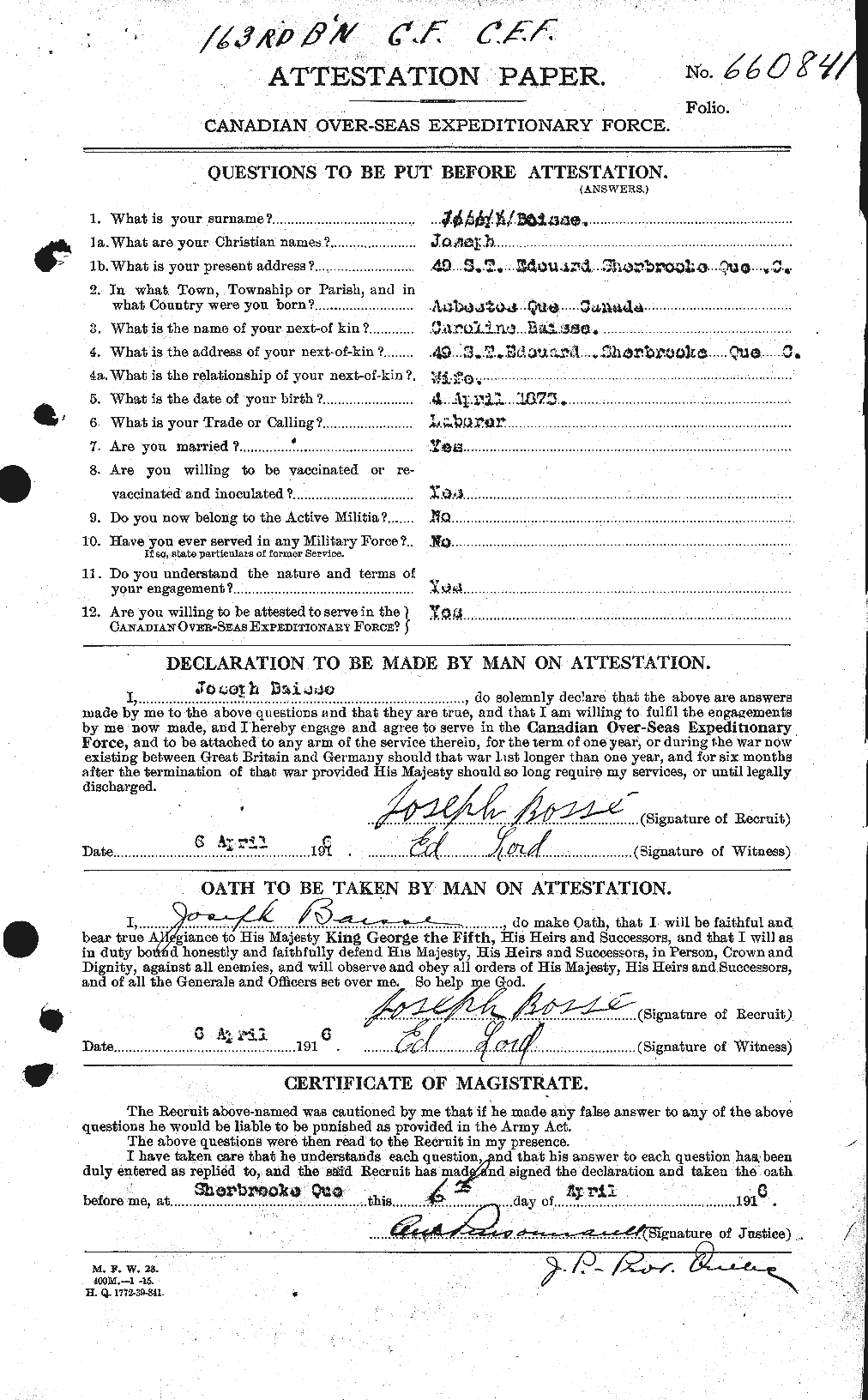 Personnel Records of the First World War - CEF 249432a