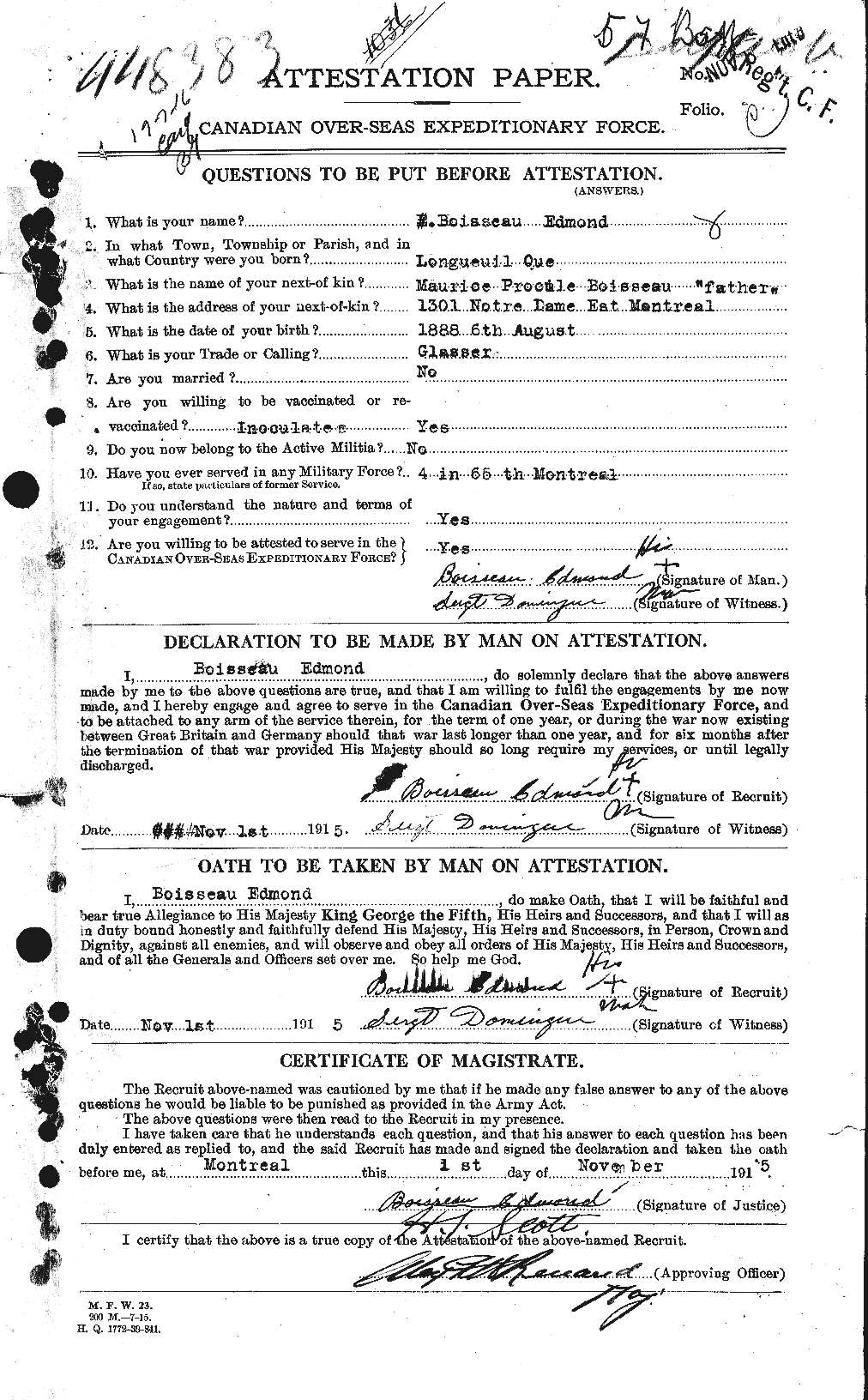 Personnel Records of the First World War - CEF 249435a