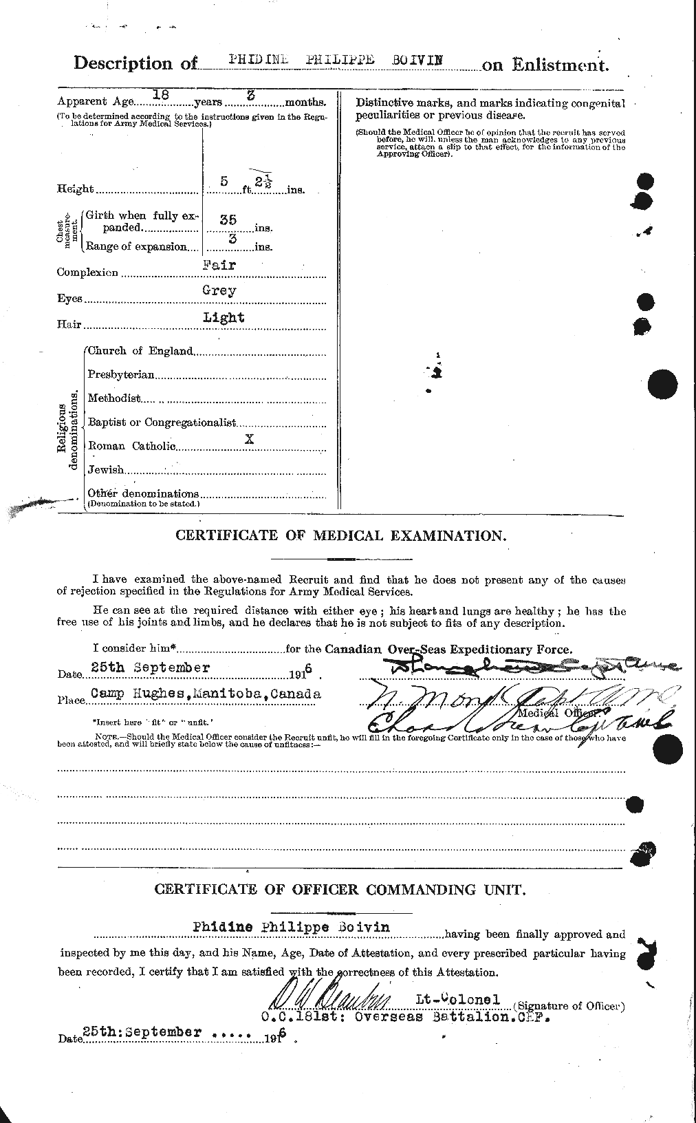 Personnel Records of the First World War - CEF 249602b