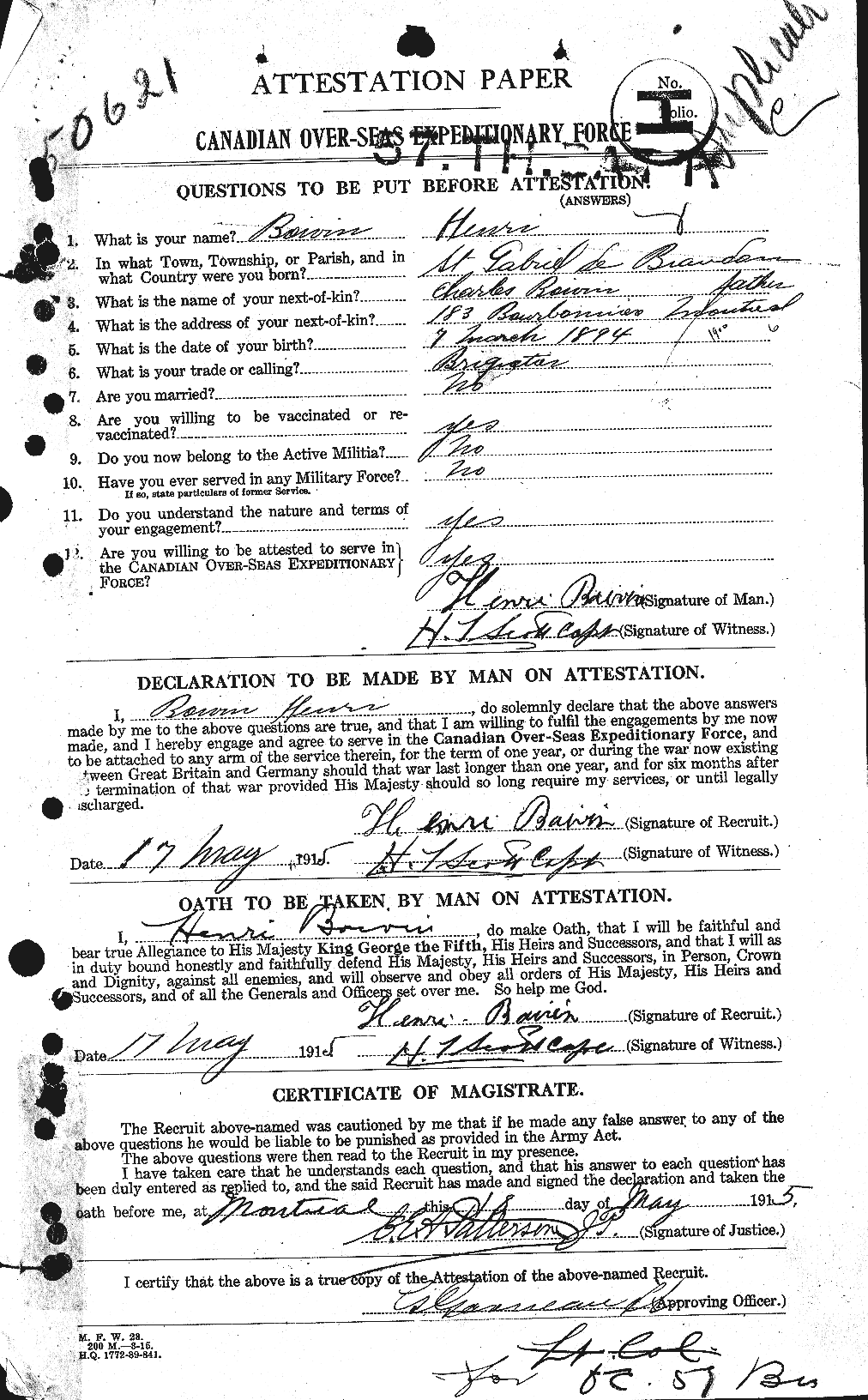 Personnel Records of the First World War - CEF 249655a