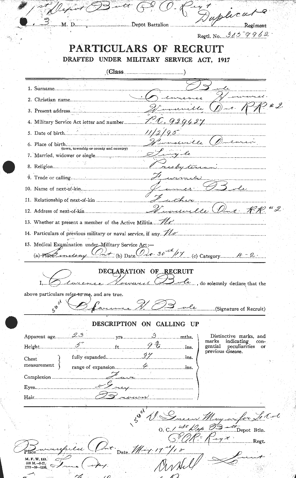 Personnel Records of the First World War - CEF 249781a