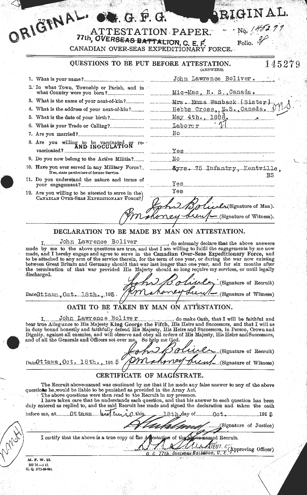 Personnel Records of the First World War - CEF 249889a