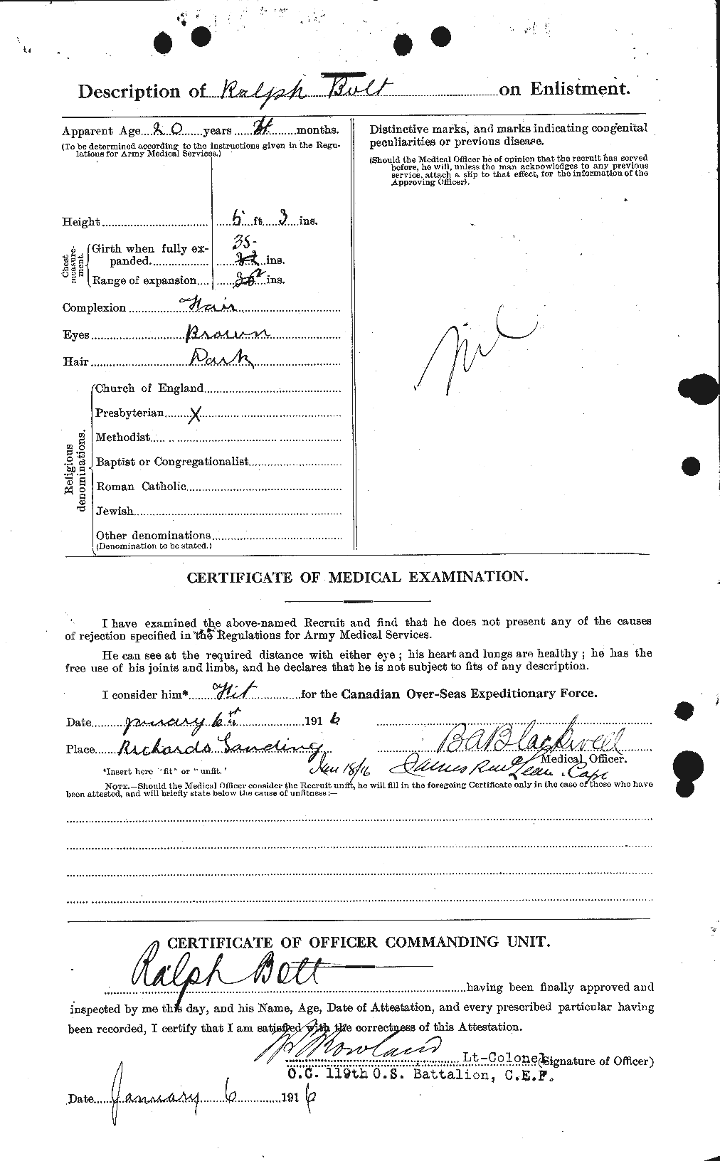 Dossiers du Personnel de la Première Guerre mondiale - CEC 249951b