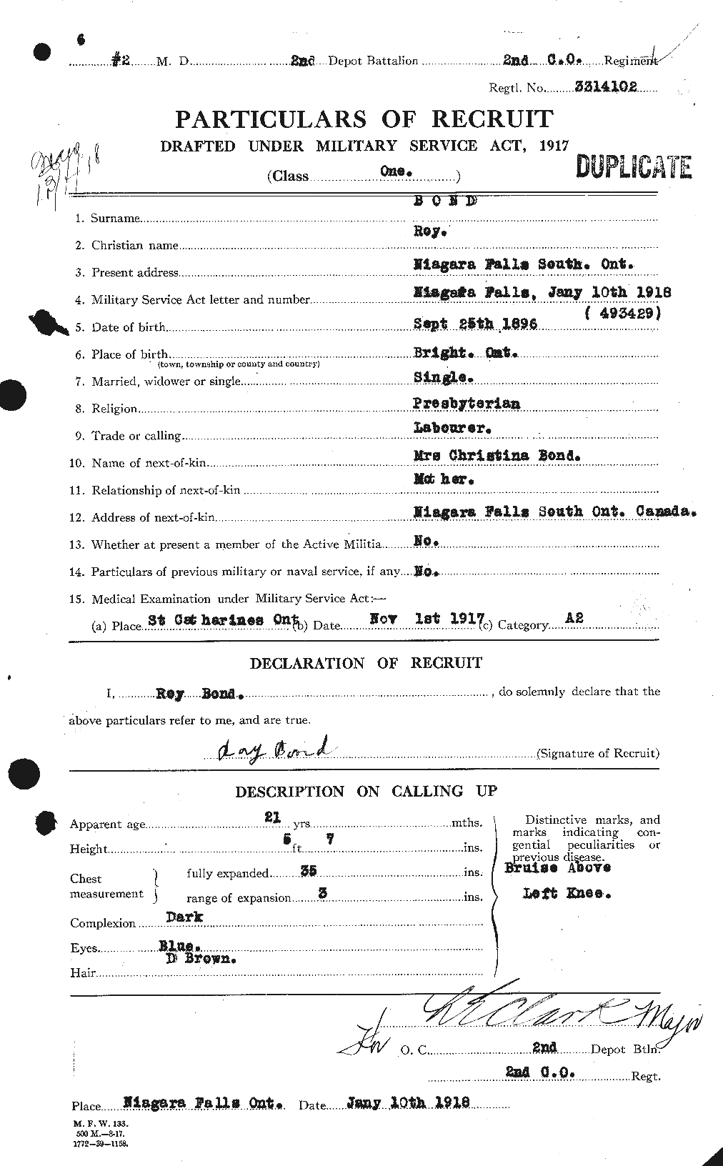 Personnel Records of the First World War - CEF 250417a