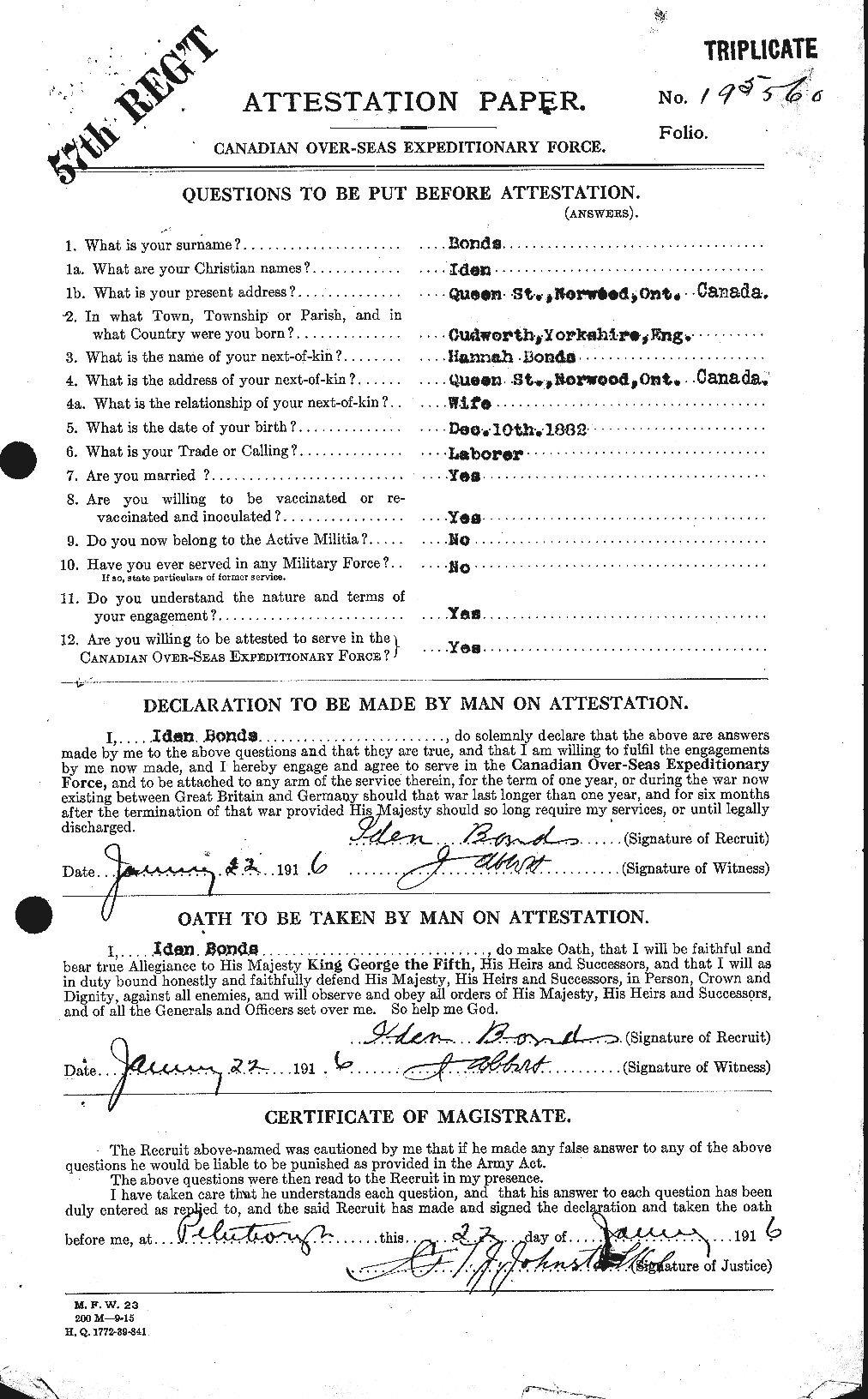 Personnel Records of the First World War - CEF 250484a